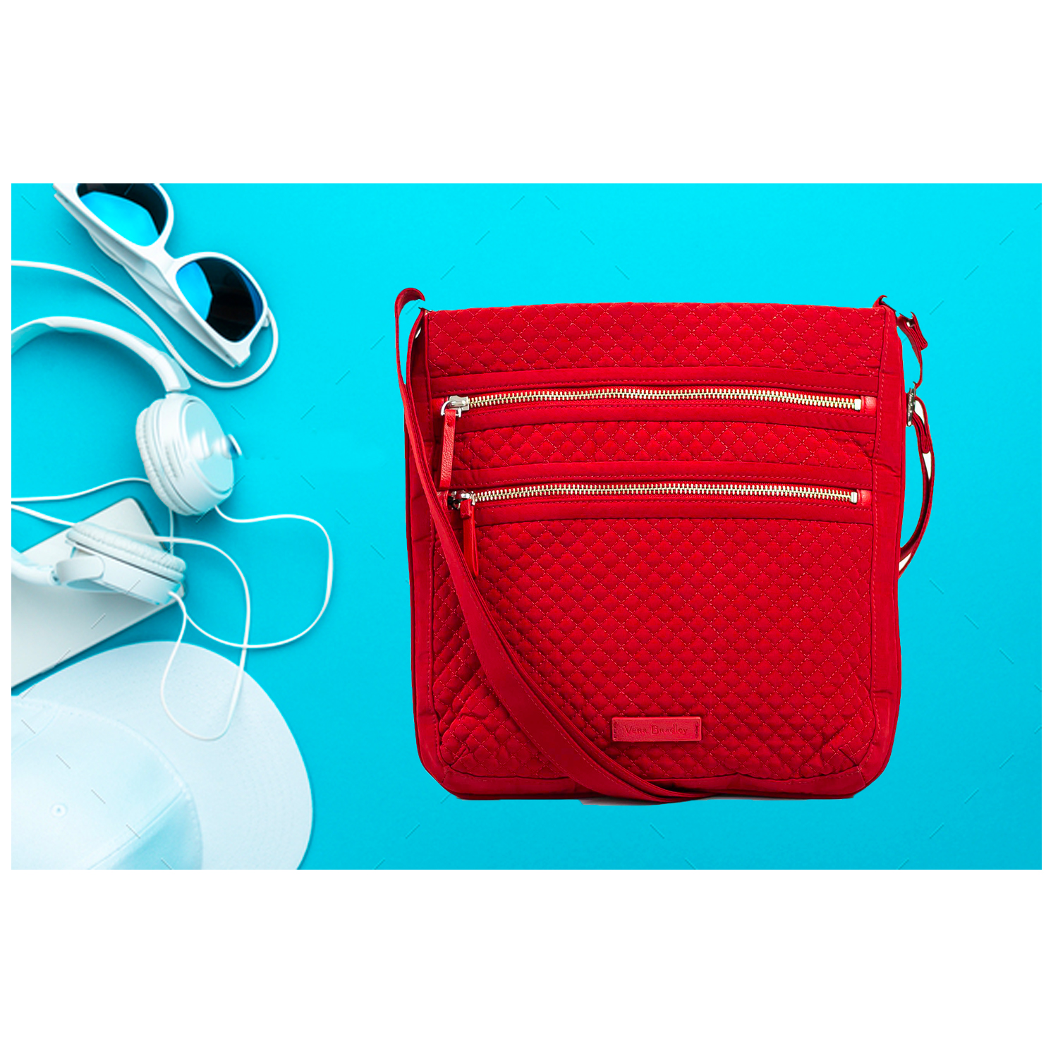 CARTERA DE HOMBRO VERA BRADLEY - TEXTIL COLOR ROJO - 4