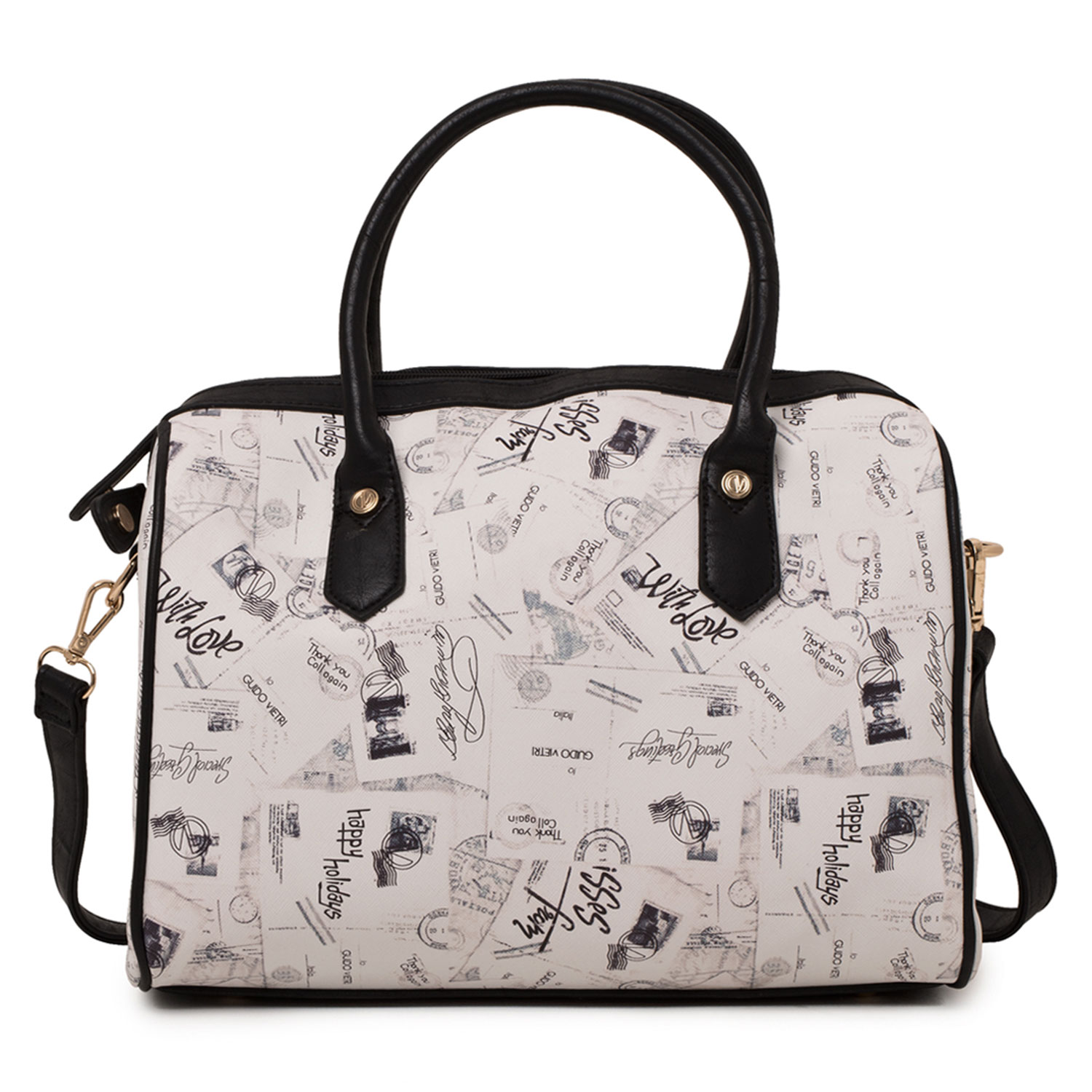 CARTERA DE HOMBRO - GUIDO VIETRI- BICOLOR BLANCO - 1