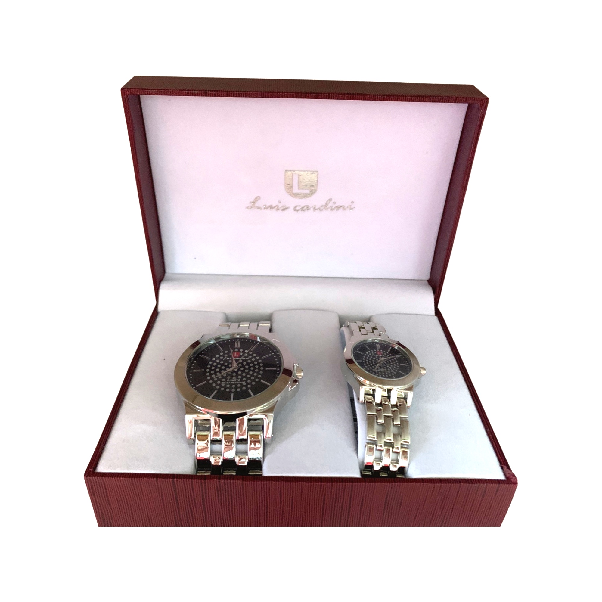 RELOJ BUENISIMO UNISEX SET PAR ESLUIS CARDINI MOD: 2276PLNE - 2