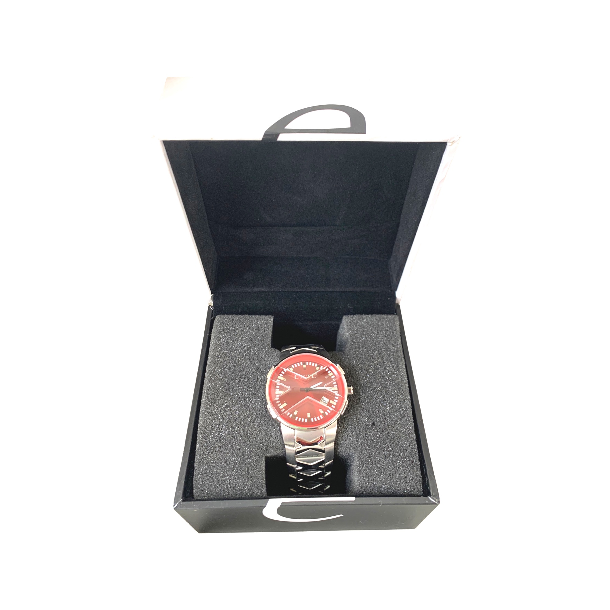 RELOJ BUENISIMO HOMBRE ANALOGICO EXTE PLATEAD OROJO - 2
