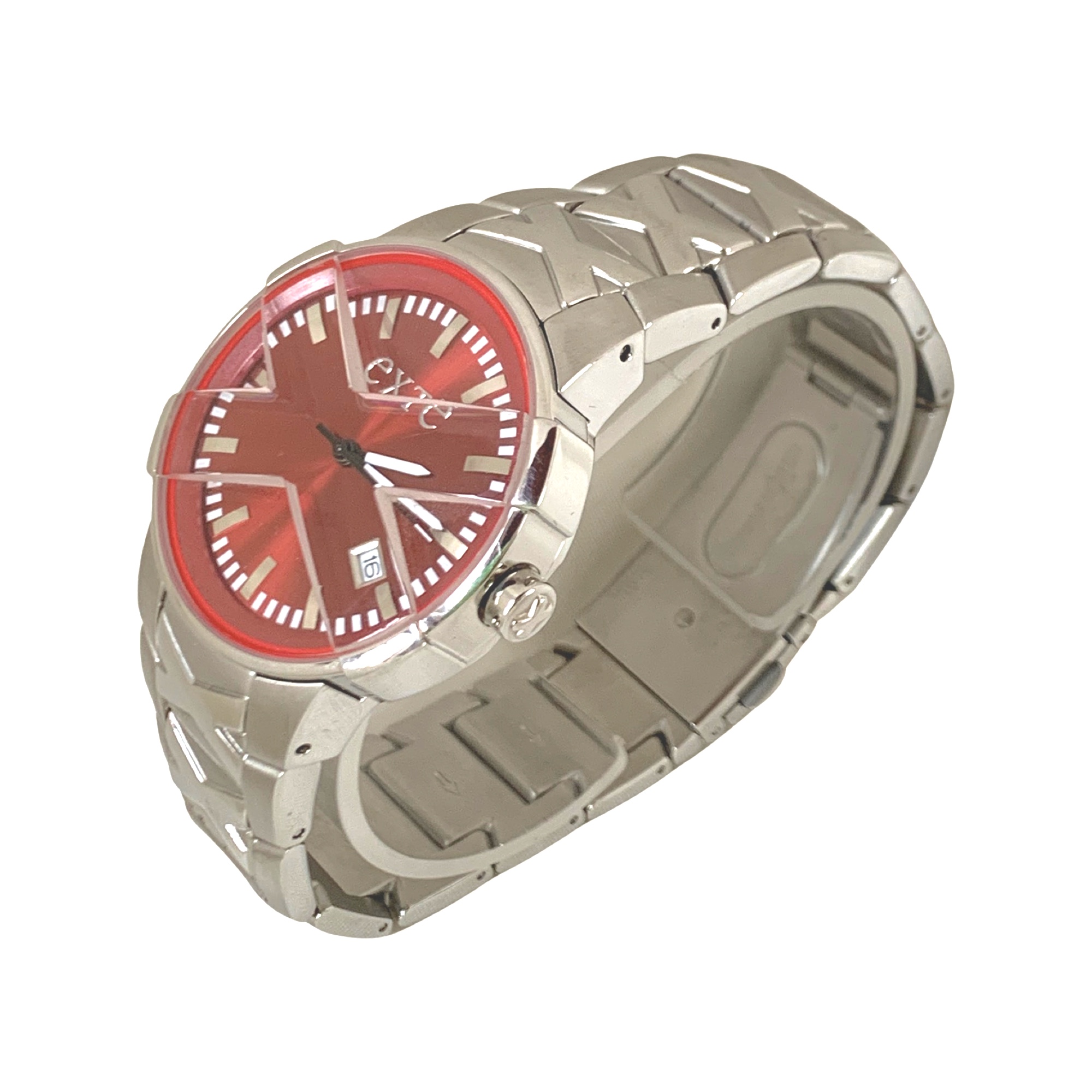 RELOJ BUENISIMO HOMBRE ANALOGICO EXTE PLATEAD OROJO - 3