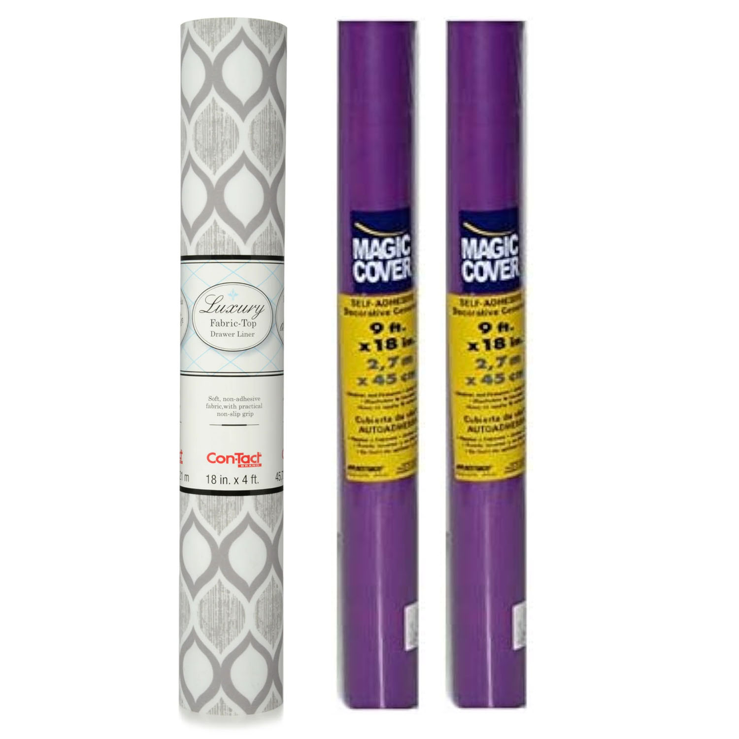 PACK UN ROLLO REVESTIMIENTO TEXTIL ACOLCHADO SAVOY Y DOS ROLLOS PAPEL ADHESIVO MORADO - 1