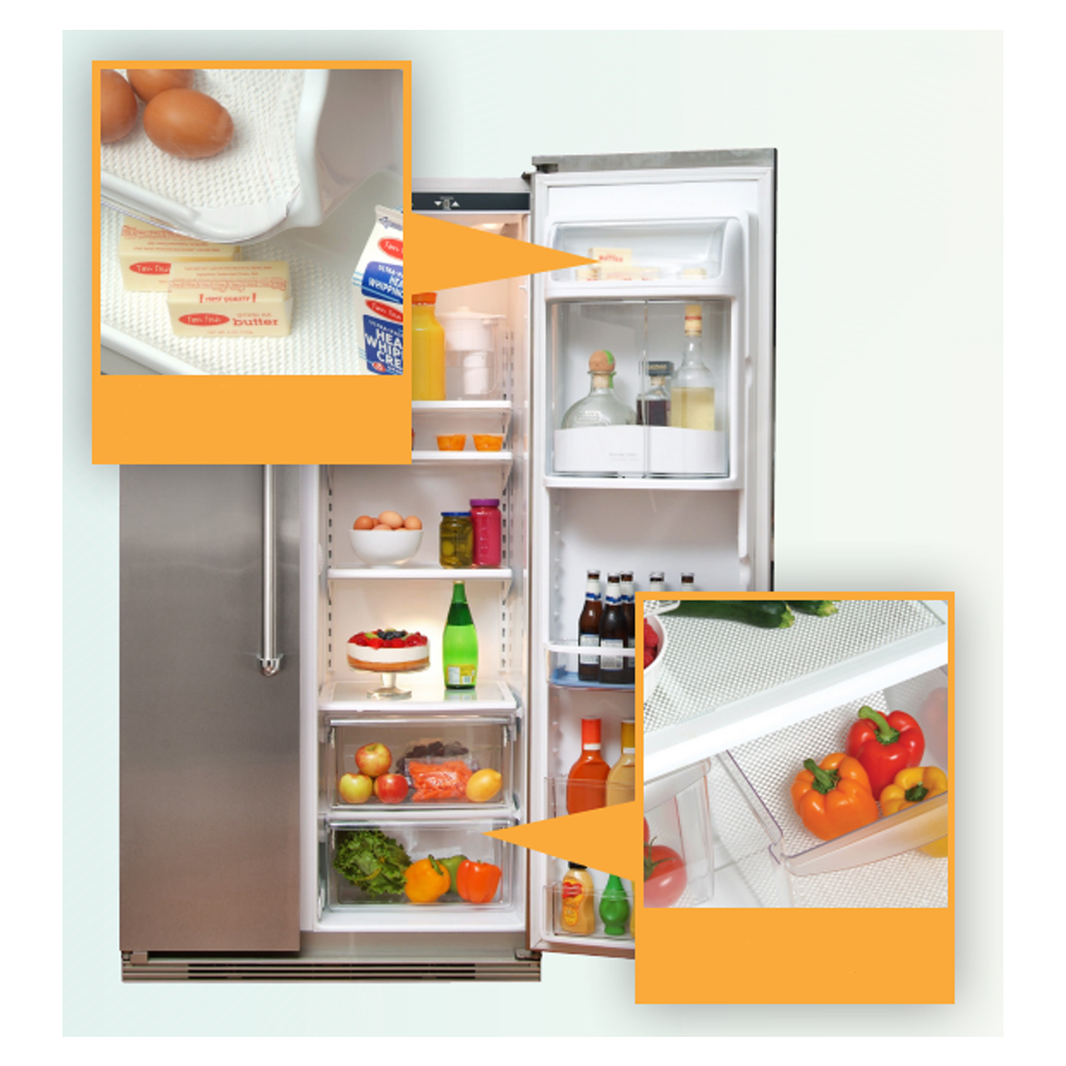 PACK REVESTIMIENTO VINÍLICO PROTECTOR PARA REFRIGERADOR AMARILLO Y MALLA BLANCA - 4