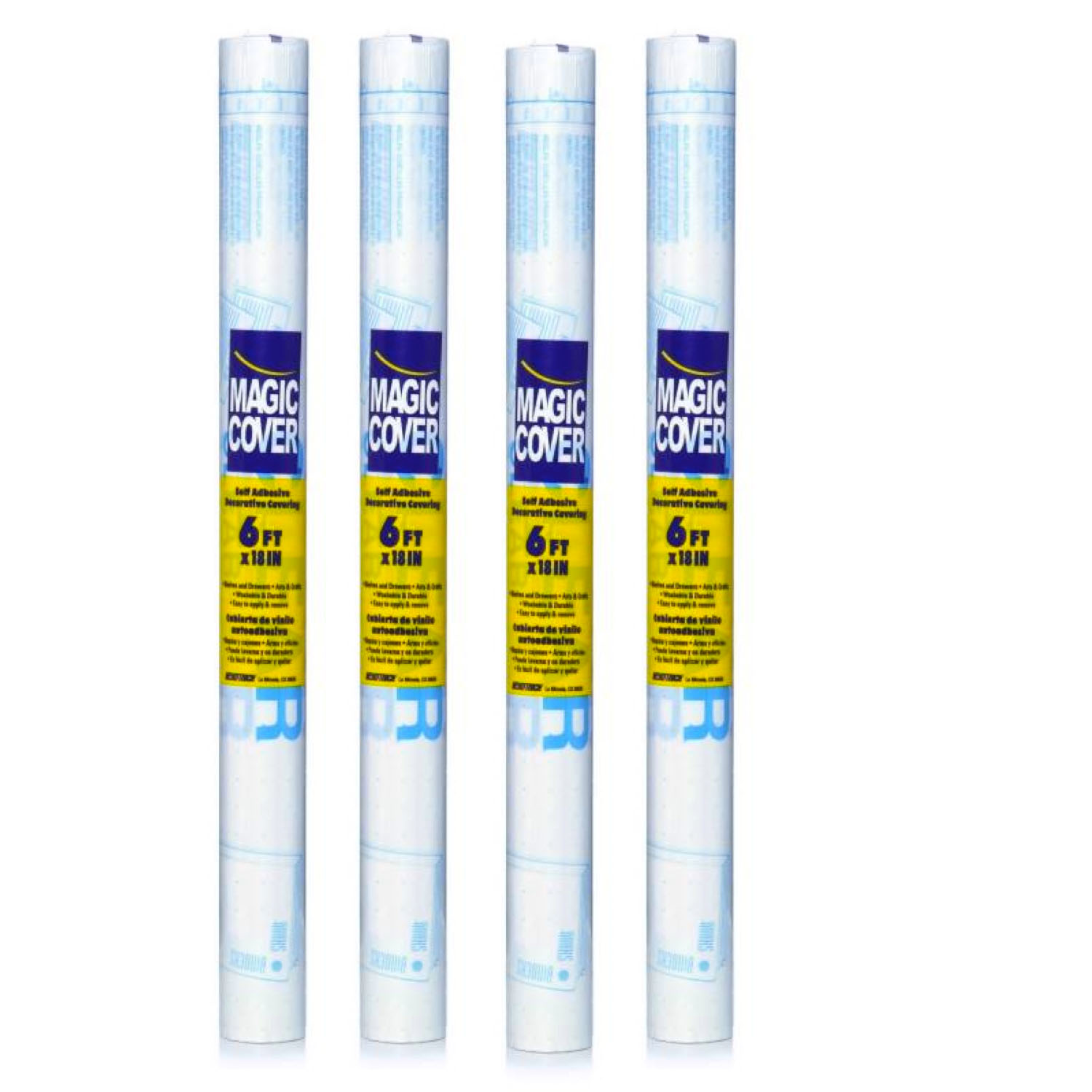 PACK X 4 ROLLOS PAPEL ADHESIVO CON-TACT TRANSPARENTE MATE 45X182 - 1