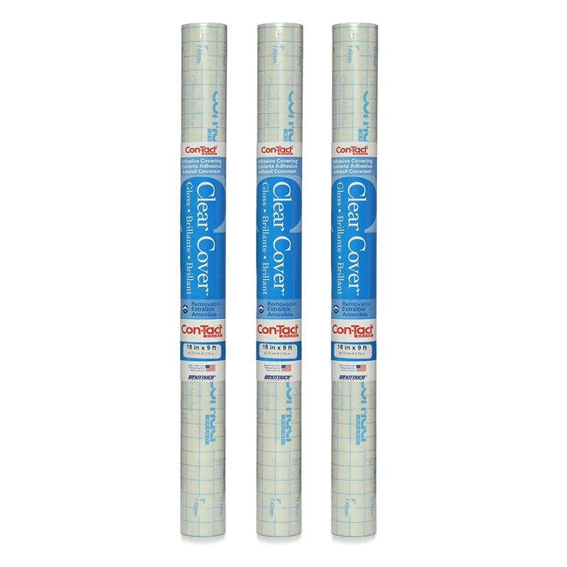PACK X 3 ROLLOS PAPEL ADHESIVO CON-TACT TRANSPARENTE MATE 274X45CM C9993 - 1