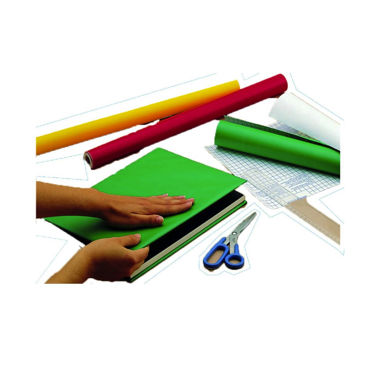 PACK X 4 ROLLOS PAPEL ADHESIVO CON-TACT COLORES RJ AZ AM VD - 2