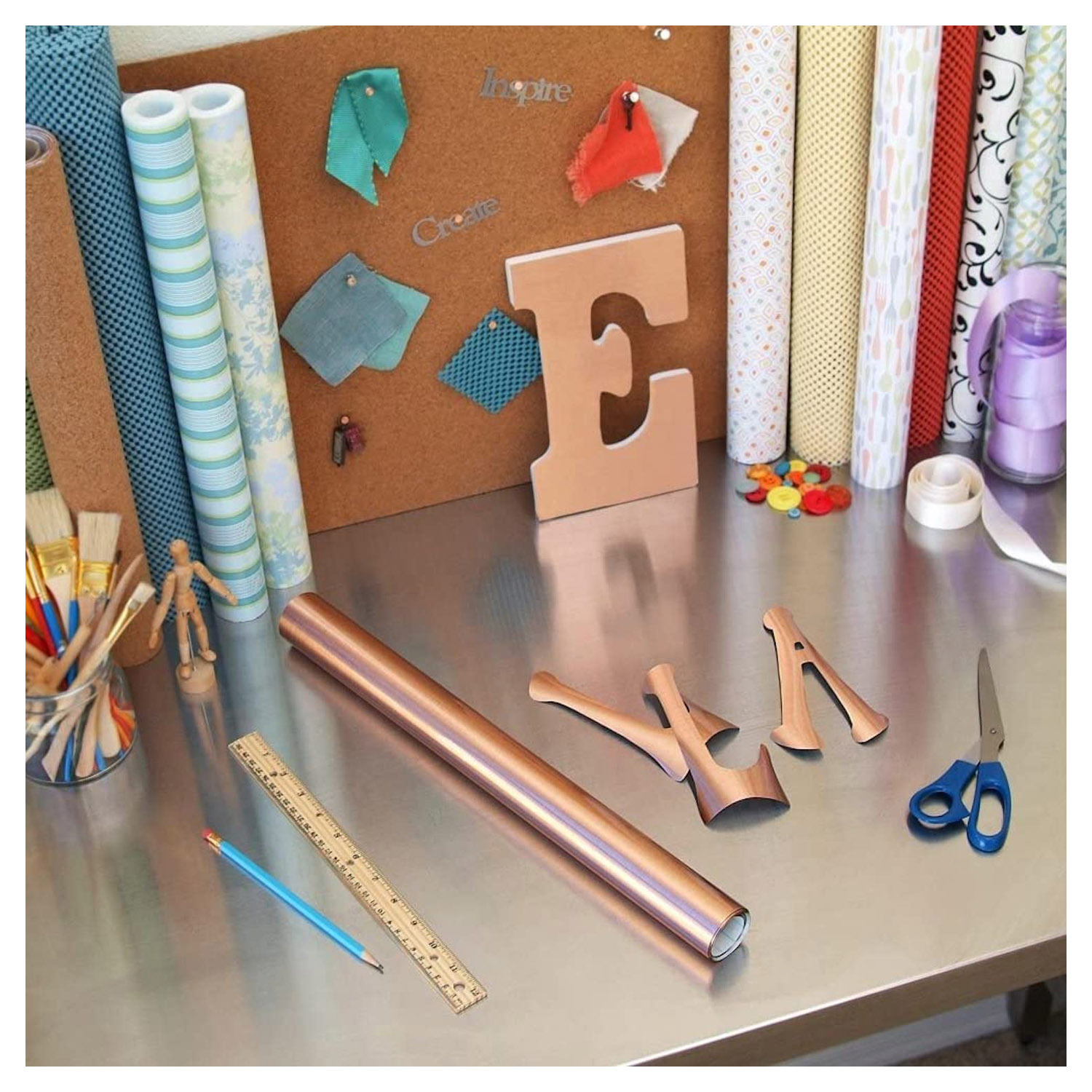 ROLLO DE PAPEL ADHESIVO CON-TACT METALIZADO 45X182CM COBRE - 4