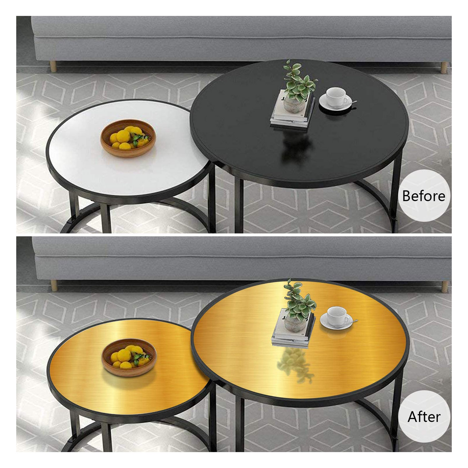 ROLLO DE PAPEL ADHESIVO CON-TACT METALIZADO 45X182CM DORADO - 2