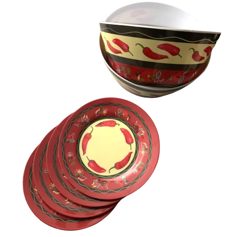 JUEGO VAJILLA BONITA HOME 10 PIEZAS MELAMINA MOD: BH-AJ-01 - 6