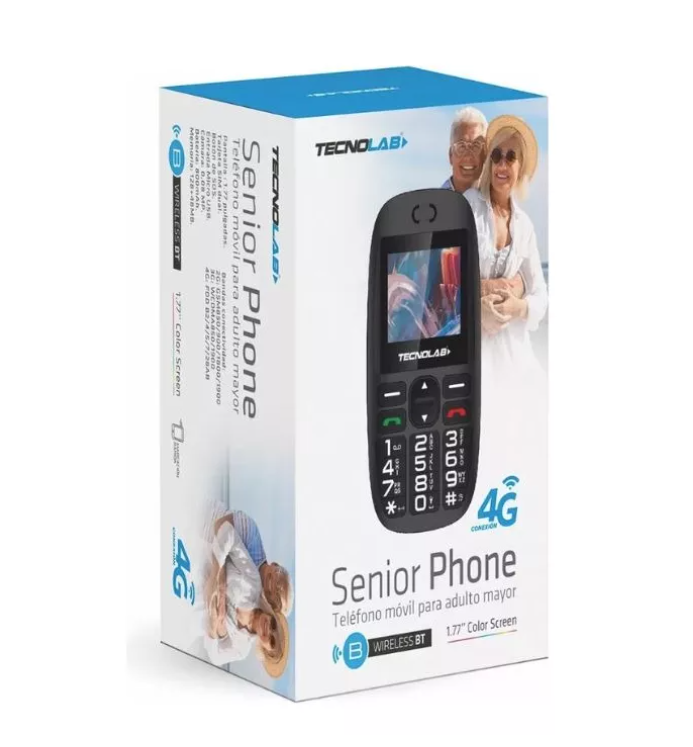 CELULAR TECNOLAB 4G NEGRO MODELO TL486BK BOTON SOS - 5