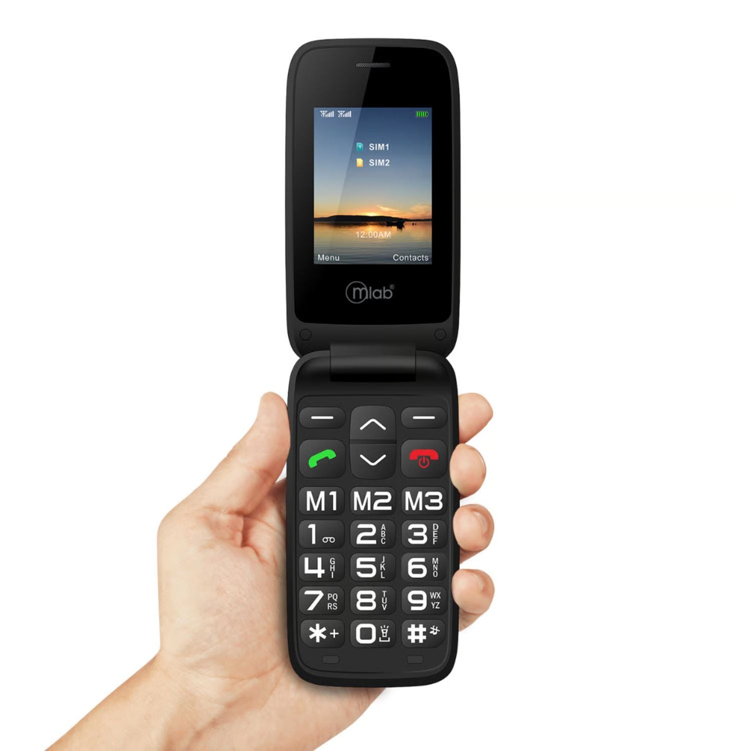 CELULAR SENIOR MLAB SHELL SOS 2G/3G/4G LTE NEGRO PANTALLA 2.8 - 3