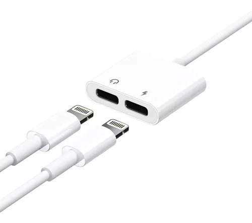 ADAPTADOR IPHONE AUDIFONOS Y CARGADOR 1X2 PARA CARGA Y AUDIO | BLANCO - 2