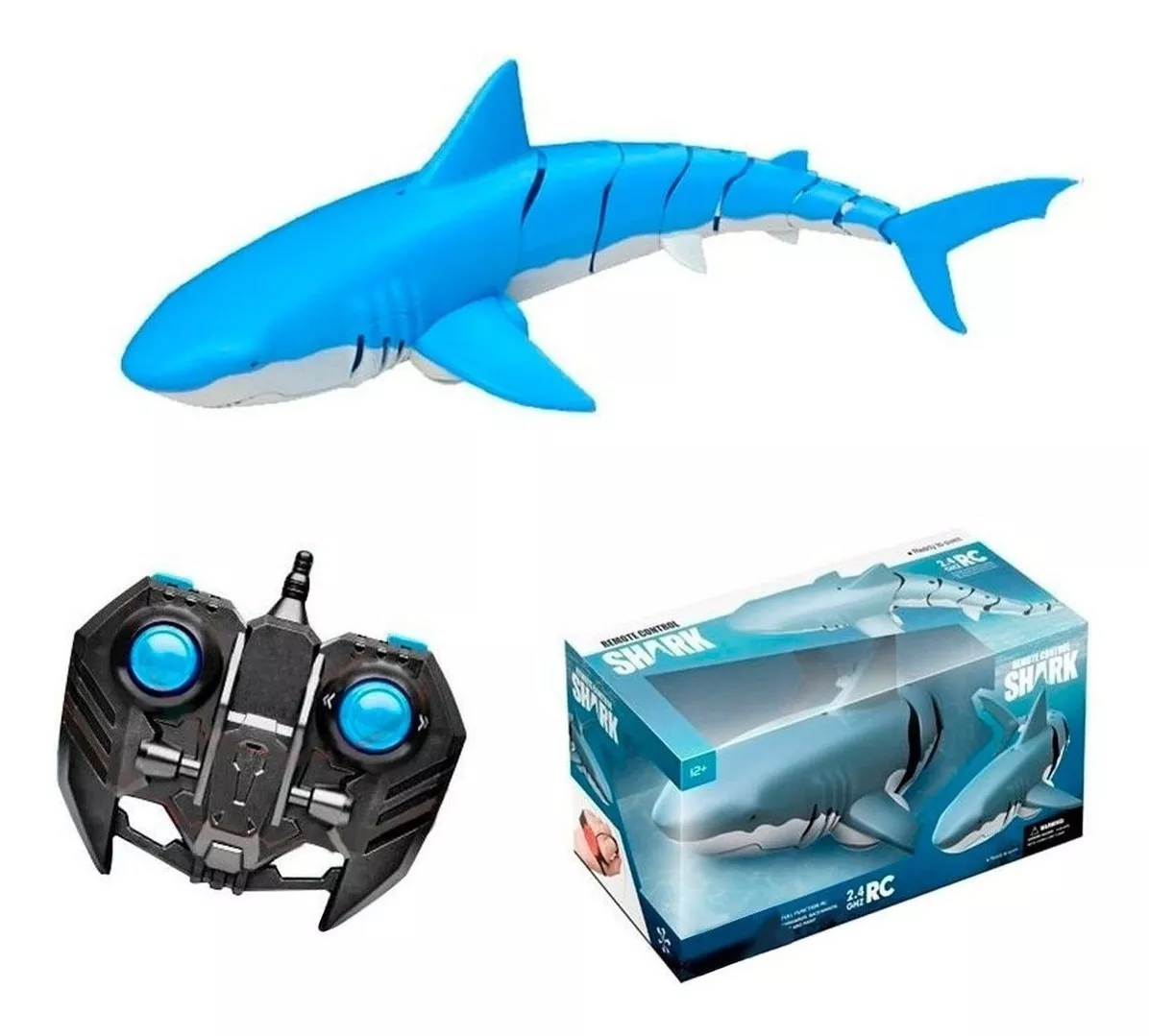 TIBURON A CONTROL REMOTO HELICES PARA USO EN EL AGUA 38CM - 2