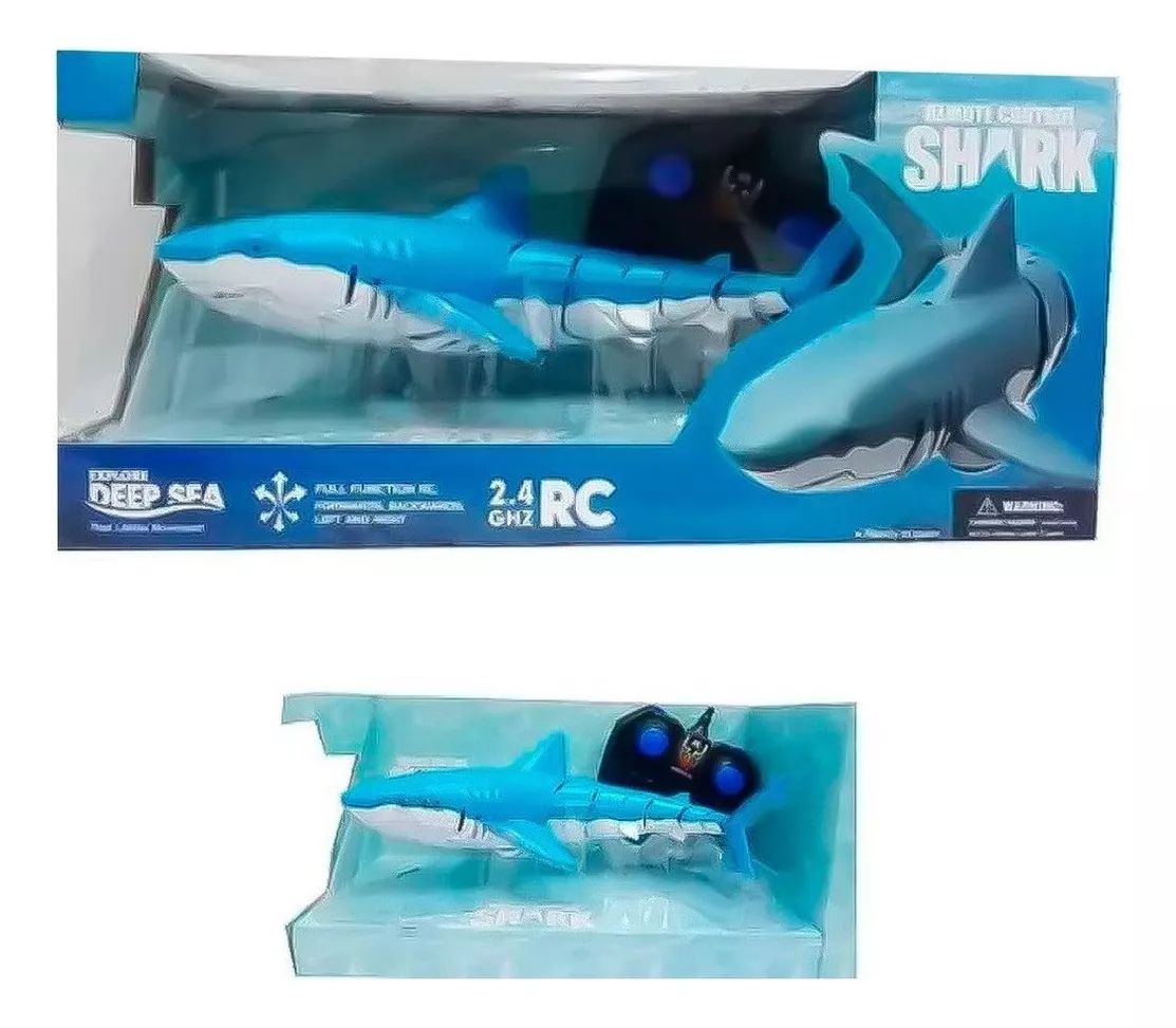 TIBURON A CONTROL REMOTO HELICES PARA USO EN EL AGUA 38CM - 4