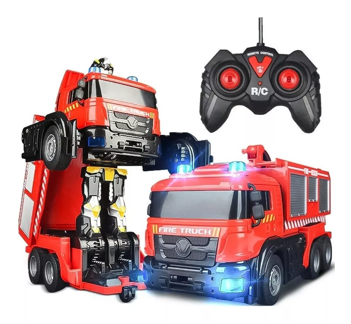 AUTO A CONTROL REMOTO TRANSFORMER BOMBERO LANZA AGUA - 1