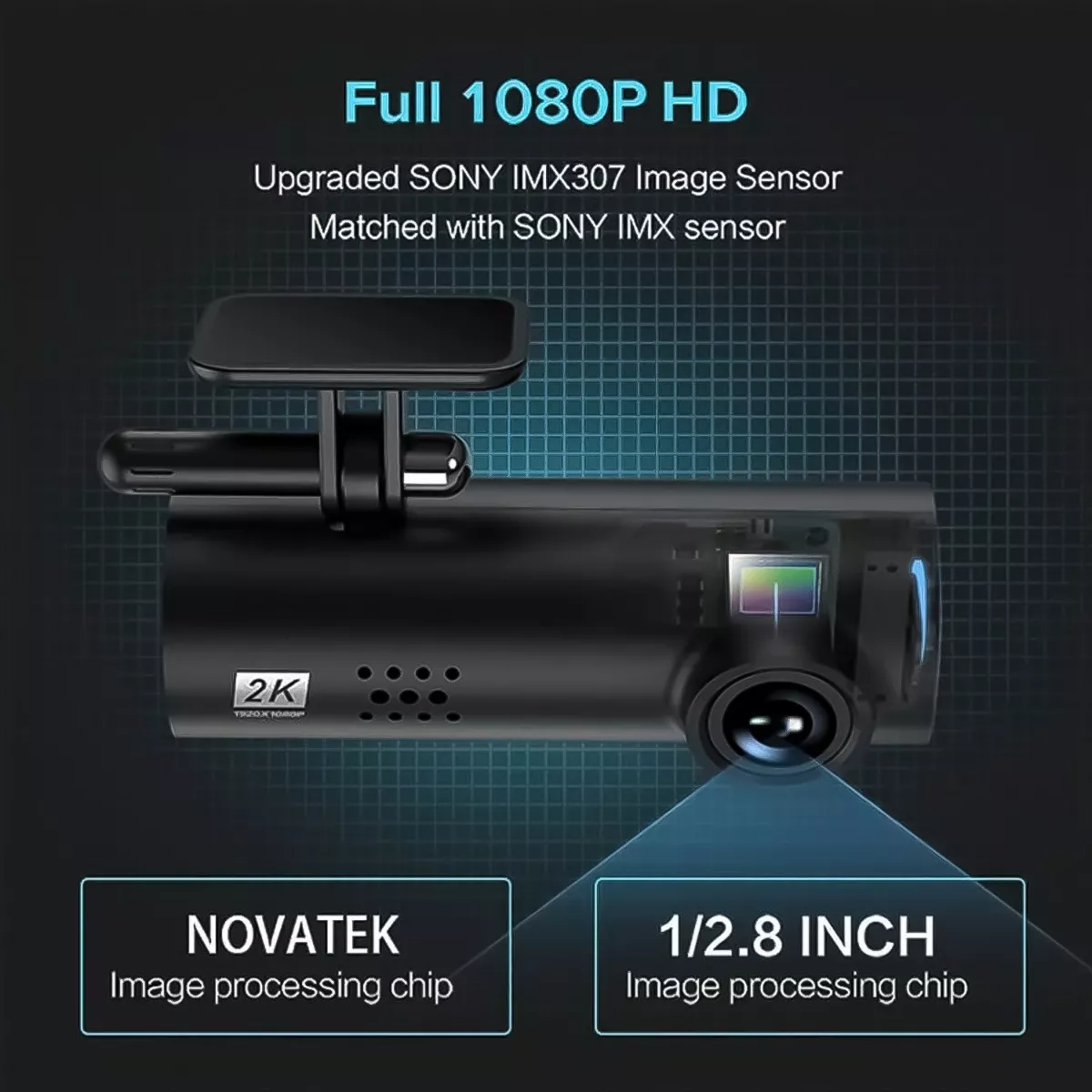 CAMARA AUTO FRONTAL DASH CAM 2K EMPOTRABLE 1920X1080P - 4