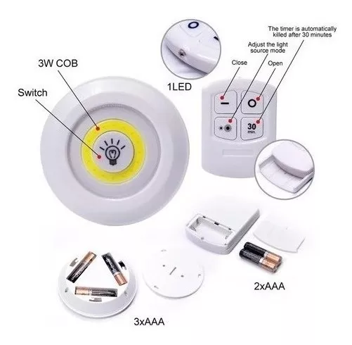 SET 3 LUCES LED DE EMERGENCIA INALAMBRICAS CONTROL REMOTO - 5