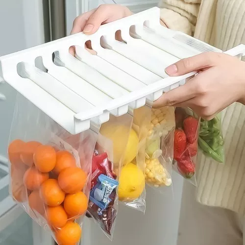 ORGANIZADOR BOLSAS REFRIGERADOR CON RIELES Y BOLSA ZIP - 3