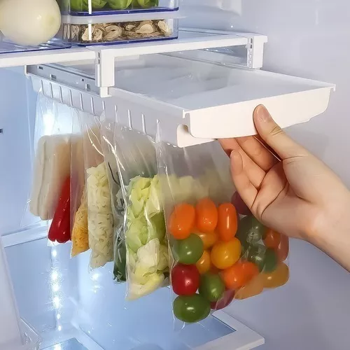 ORGANIZADOR BOLSAS REFRIGERADOR CON RIELES Y BOLSA ZIP - 5