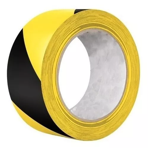 CINTA DELIMITADORA 50MM 30M AMARILLO/NEGRO PACK 6 ADHESIVA - 2