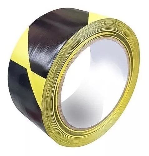 CINTA DELIMITADORA 50MM 30M AMARILLO/NEGRO PACK 6 ADHESIVA - 3