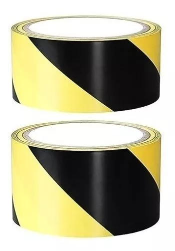 CINTA DELIMITADORA 50MM 30M AMARILLO/NEGRO PACK 6 ADHESIVA - 4