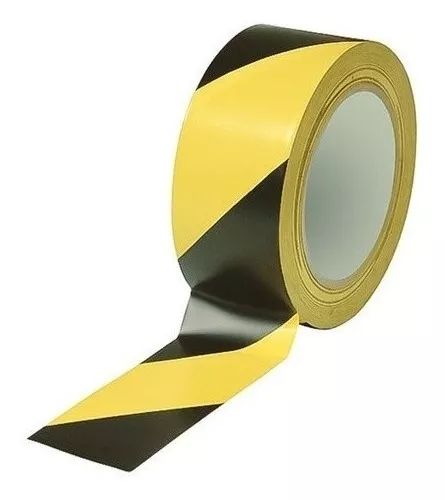 CINTA DELIMITADORA 50MM 30M AMARILLO/NEGRO PACK 6 ADHESIVA - 5