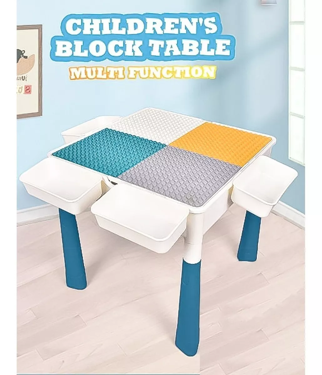 LEGO MESA DE BLOQUES DIDACTICA CONSTRUCCION 200 PCS Y 2 SILLAS - 5