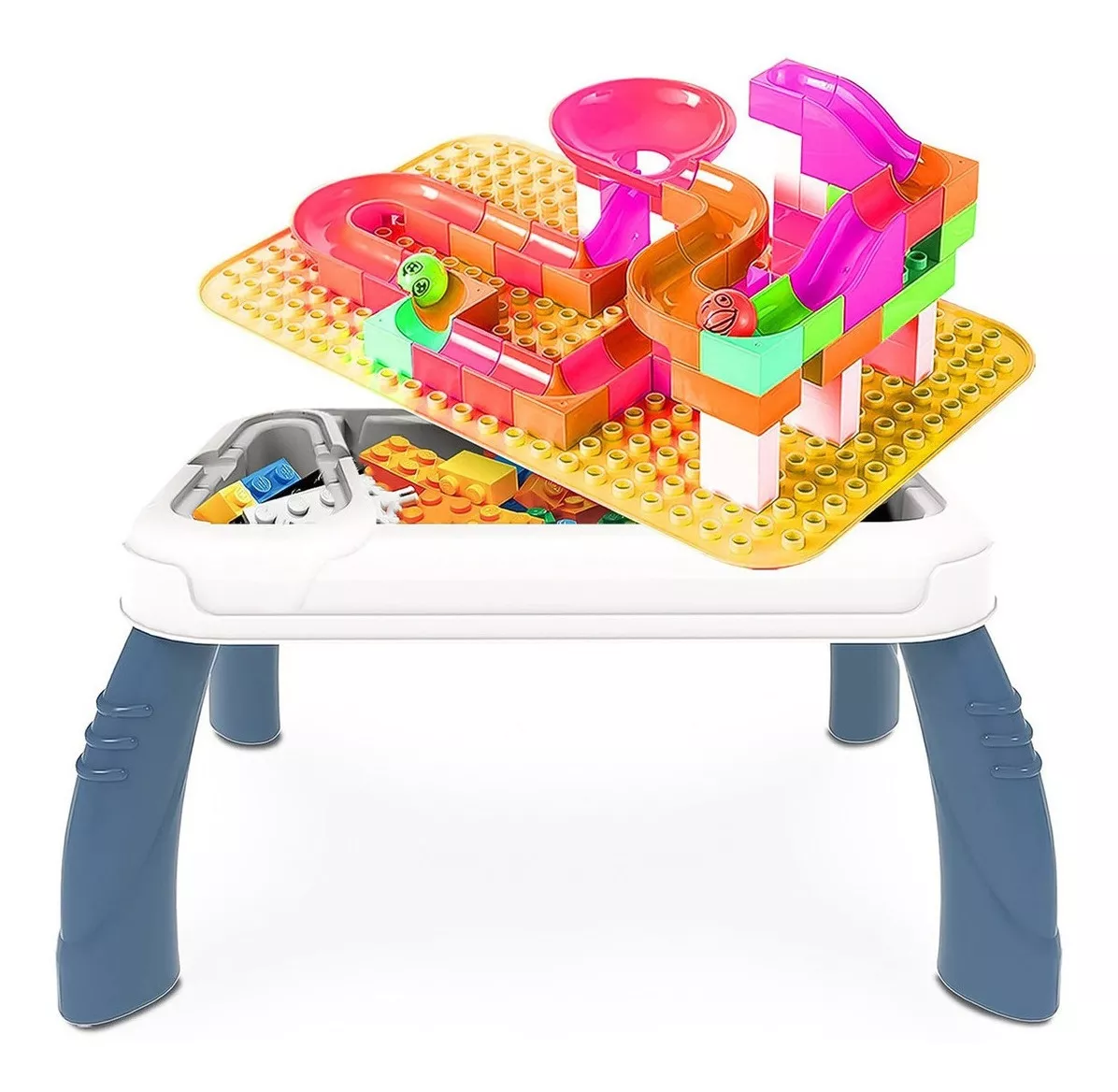 MESA DE BLOQUES CONSTRUCCION CON 106 PIEZAS - 1