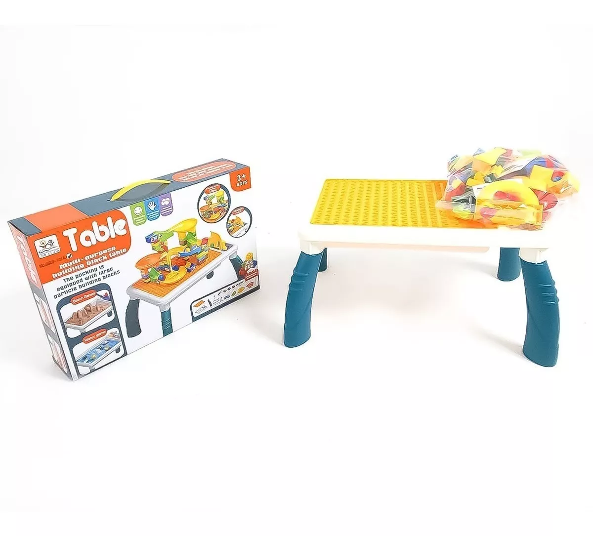 MESA DE BLOQUES CONSTRUCCION CON 106 PIEZAS - 2