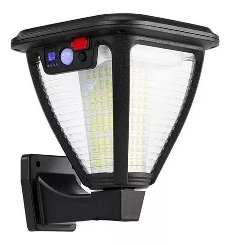 LÁMPARA SOLAR LUZ FOCO LED ESTACA Y PARED CONTROL Y SENSOR - 2