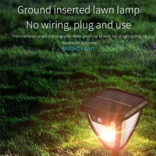 LÁMPARA SOLAR LUZ FOCO LED ESTACA Y PARED CONTROL Y SENSOR - 4