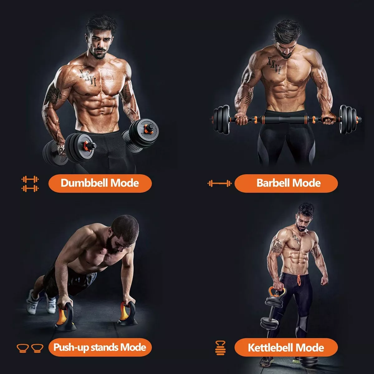 SET MANCUERNAS PROFESIONAL 20KG KETTLEBELL BARRA BOOMFIT - 3