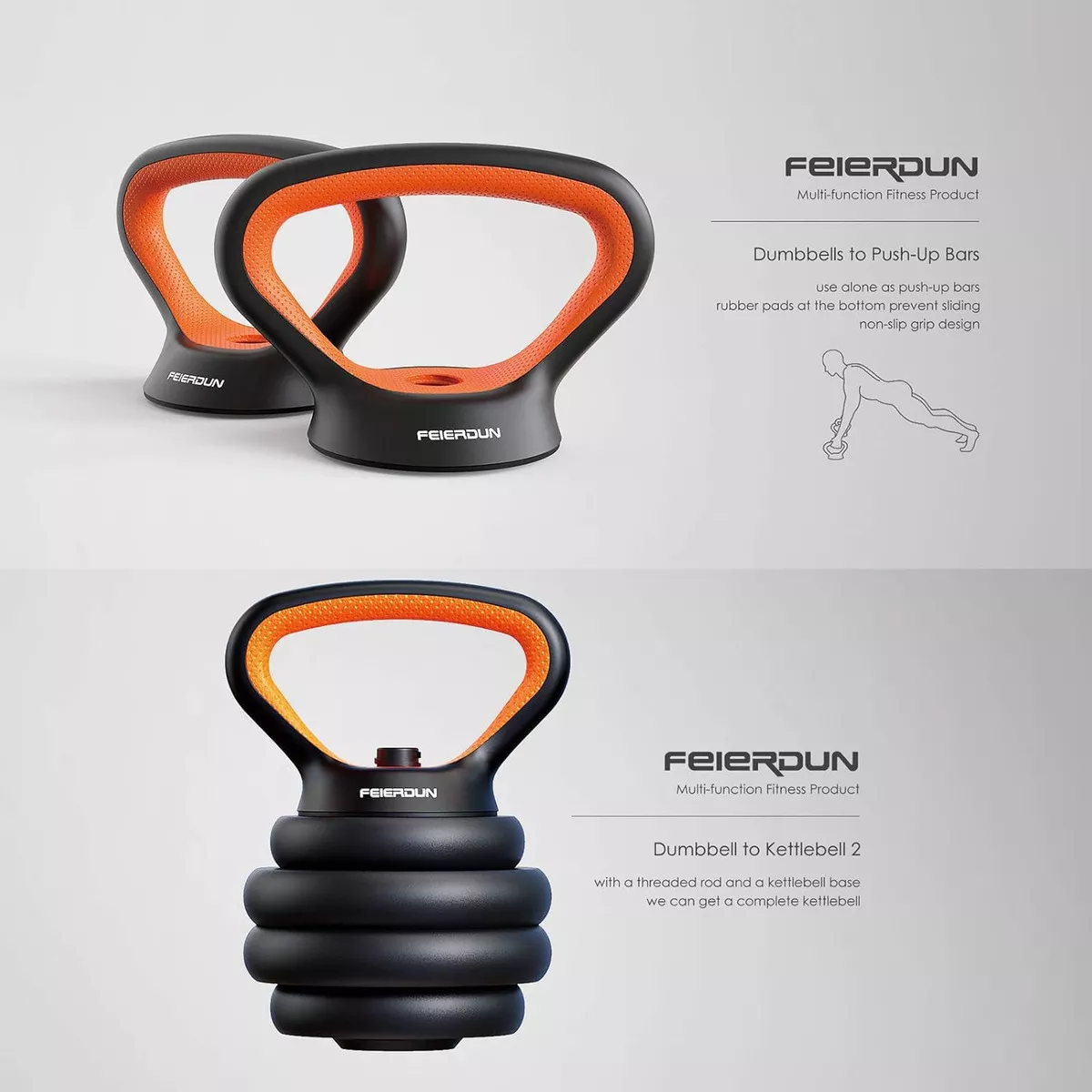 SET MANCUERNAS PROFESIONAL 20KG KETTLEBELL BARRA BOOMFIT - 4