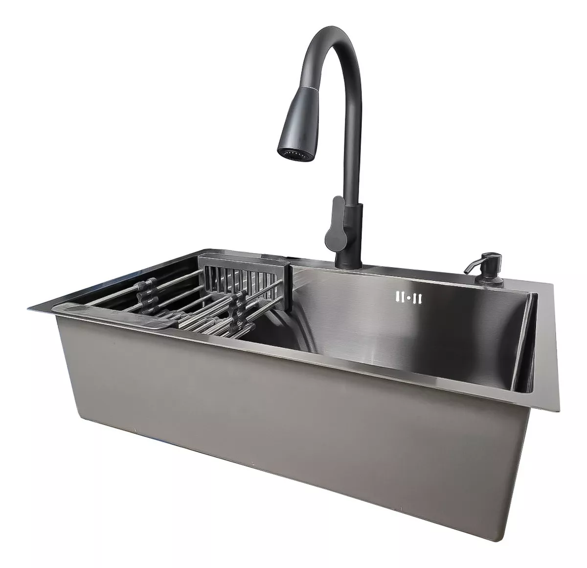 LAVAPLATOS 60X45CM DE ACERO CON LLAVE DUAL FULL ACCESORIOS - 3
