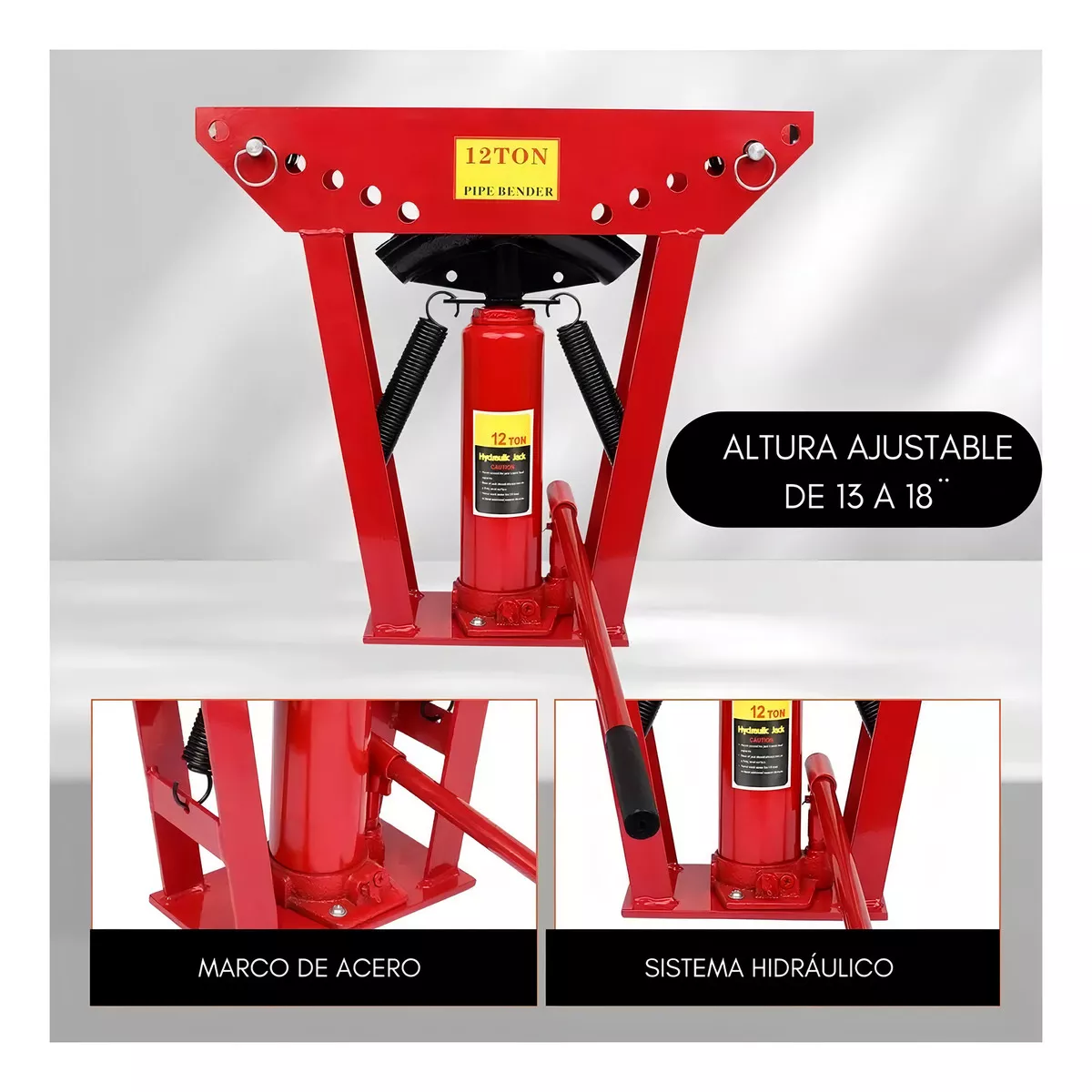 DOBLADORA DE TUBOS 12 TONELADAS PROFESIONAL 1/2 A 2 PULGADAS - 3