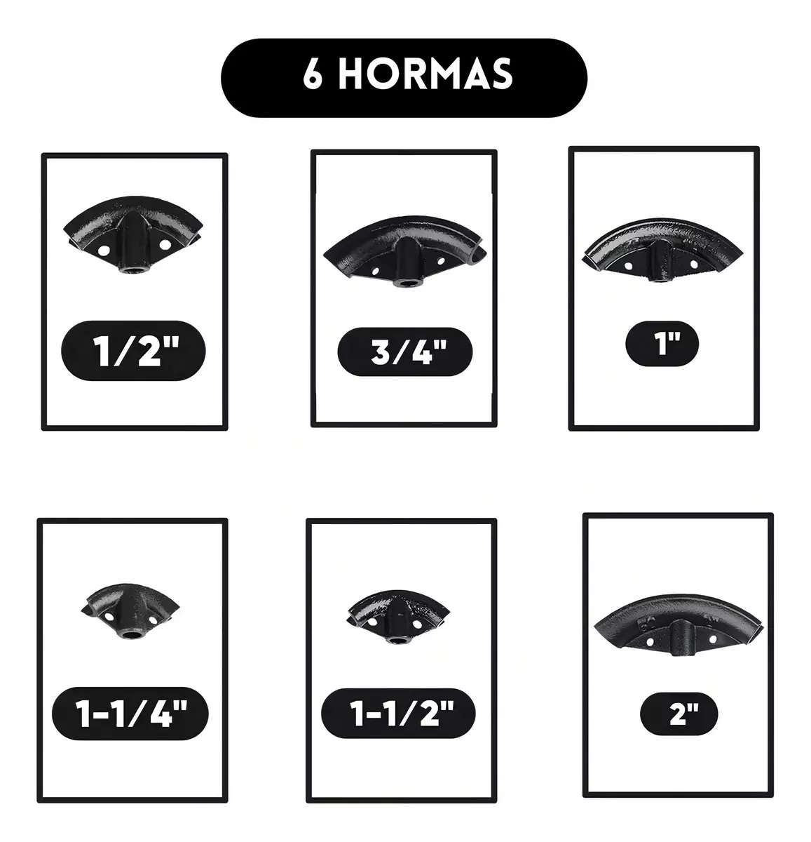 DOBLADORA DE TUBOS 16 TONELADAS MANUAL MARCA ASPOR PROFESIONAL CON 6 MOLDES DE 1 A 4 PULGADAS MANILL - 3