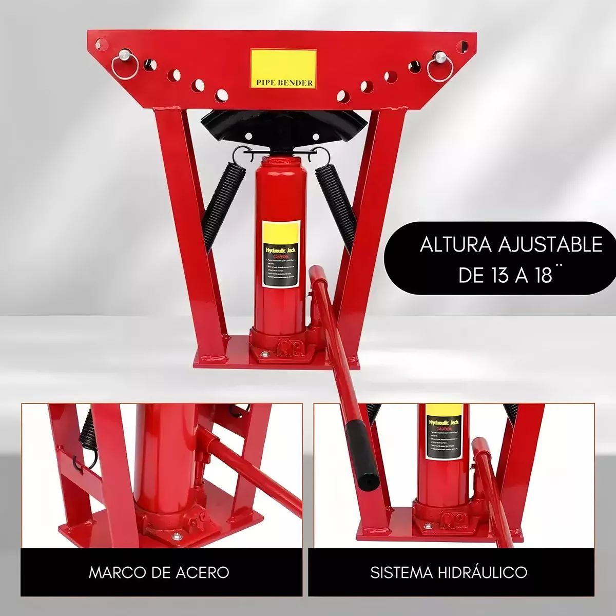 DOBLADORA DE TUBOS 16 TONELADAS MANUAL MARCA ASPOR PROFESIONAL CON 6 MOLDES DE 1 A 4 PULGADAS MANILL - 4