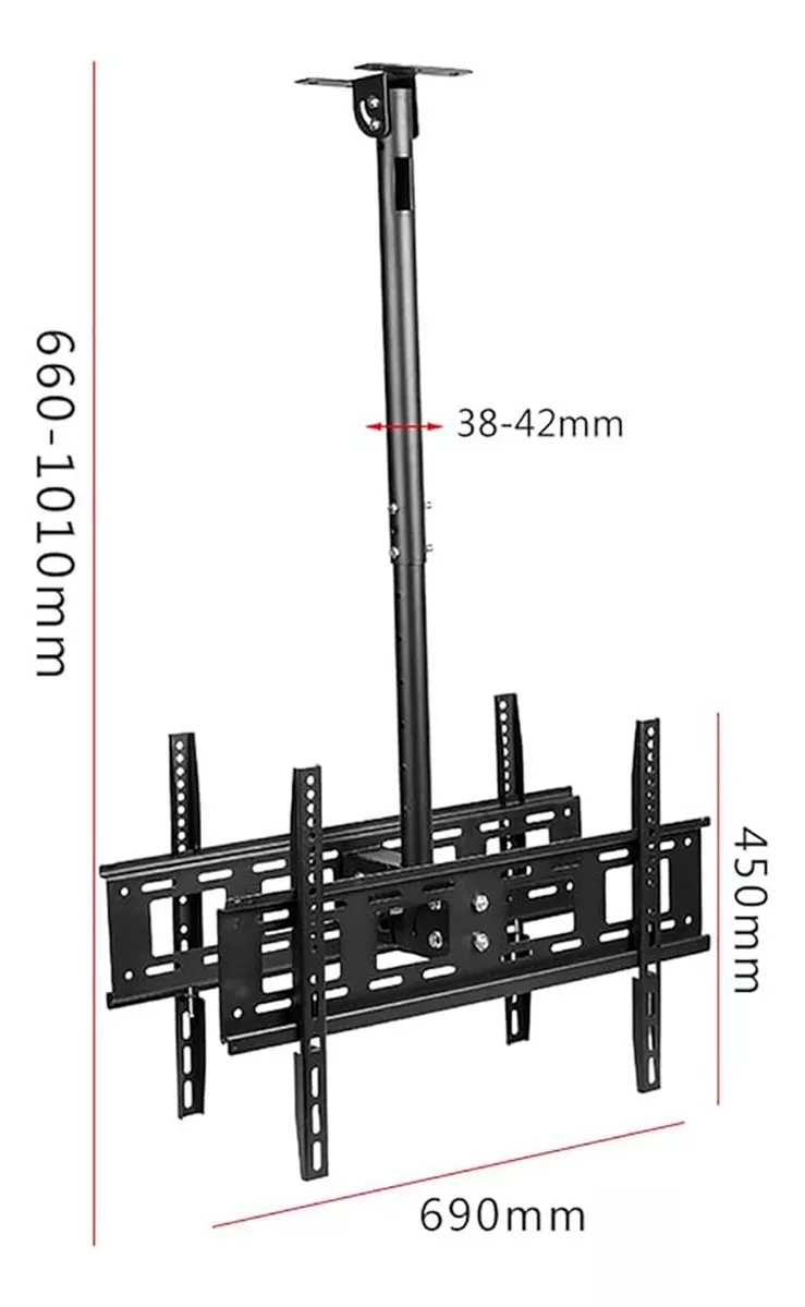 SOPORTE DE TECHO PARA TV DOBLE 42 A 80 PULG ASPOR DUAL - 2