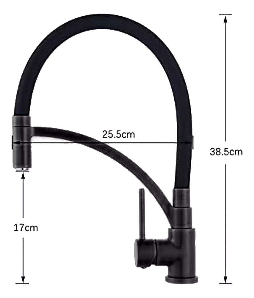 GRIFO LLAVE LAVAPLATOS DE LUJO MONOMANDO COCINA ACERO NEGRO - 4