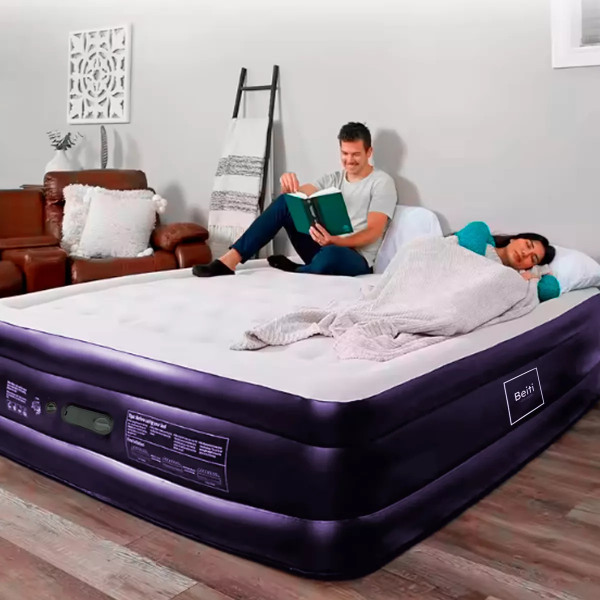 COLCHON CAMA INFLABLE ELECTRICO CAMPING GLAMPING 2PLAZA 45CM - 3