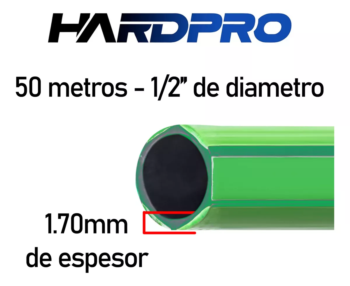 MANGUERA RIEGO VERDE 100M 1/2 1.7MM REFORZADA PROTECCION UV - 3
