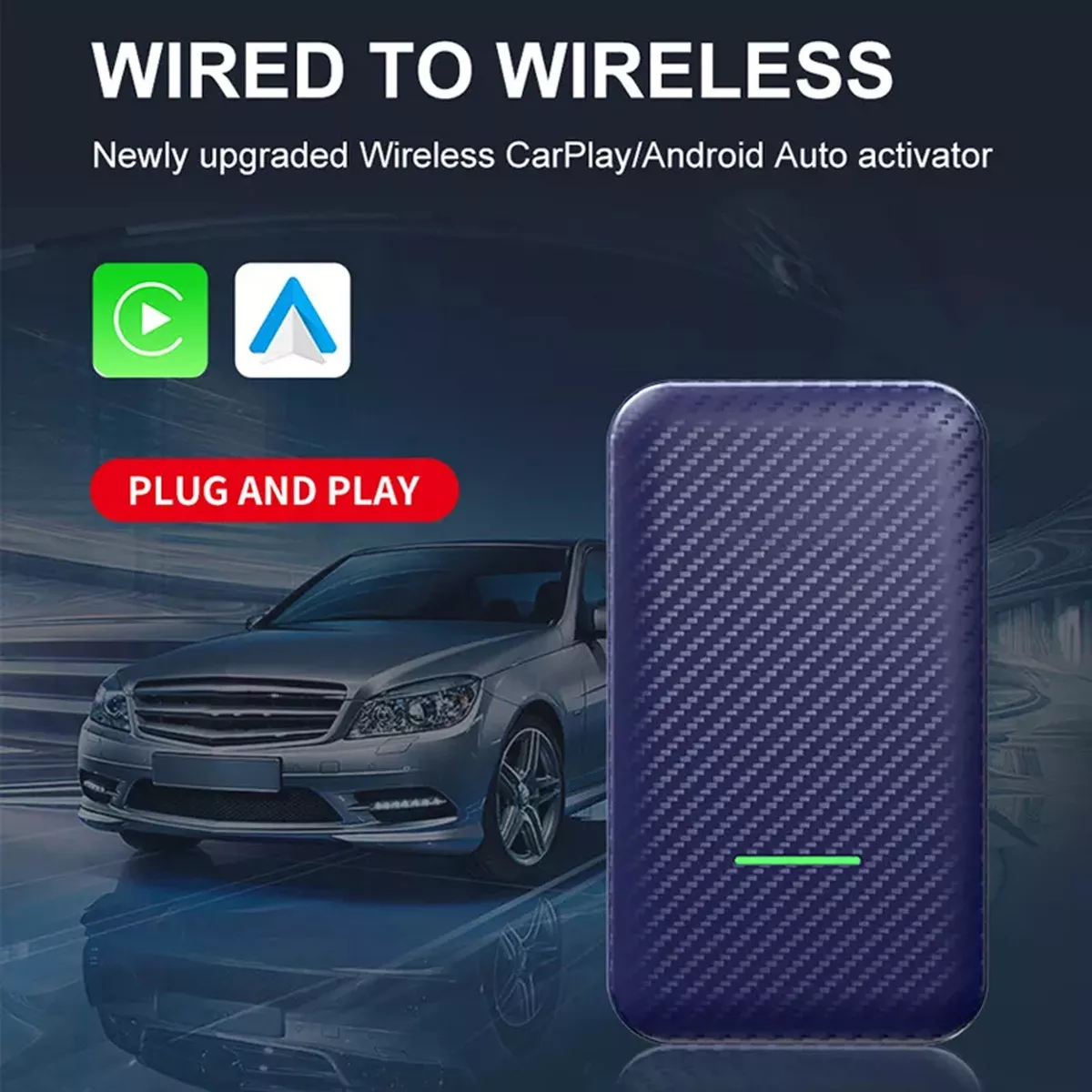 ADAPTADOR INALÁMBRICO CARLINKIT ANDROID AUTO Y CARPLAY V5.0 - 2