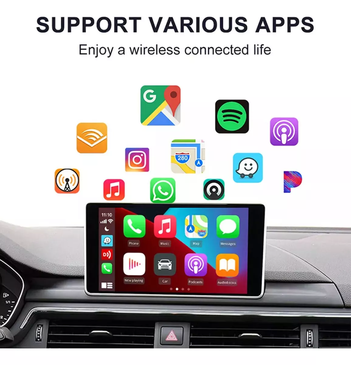 ADAPTADOR INALÁMBRICO CARLINKIT ANDROID AUTO Y CARPLAY V5.0 - 4