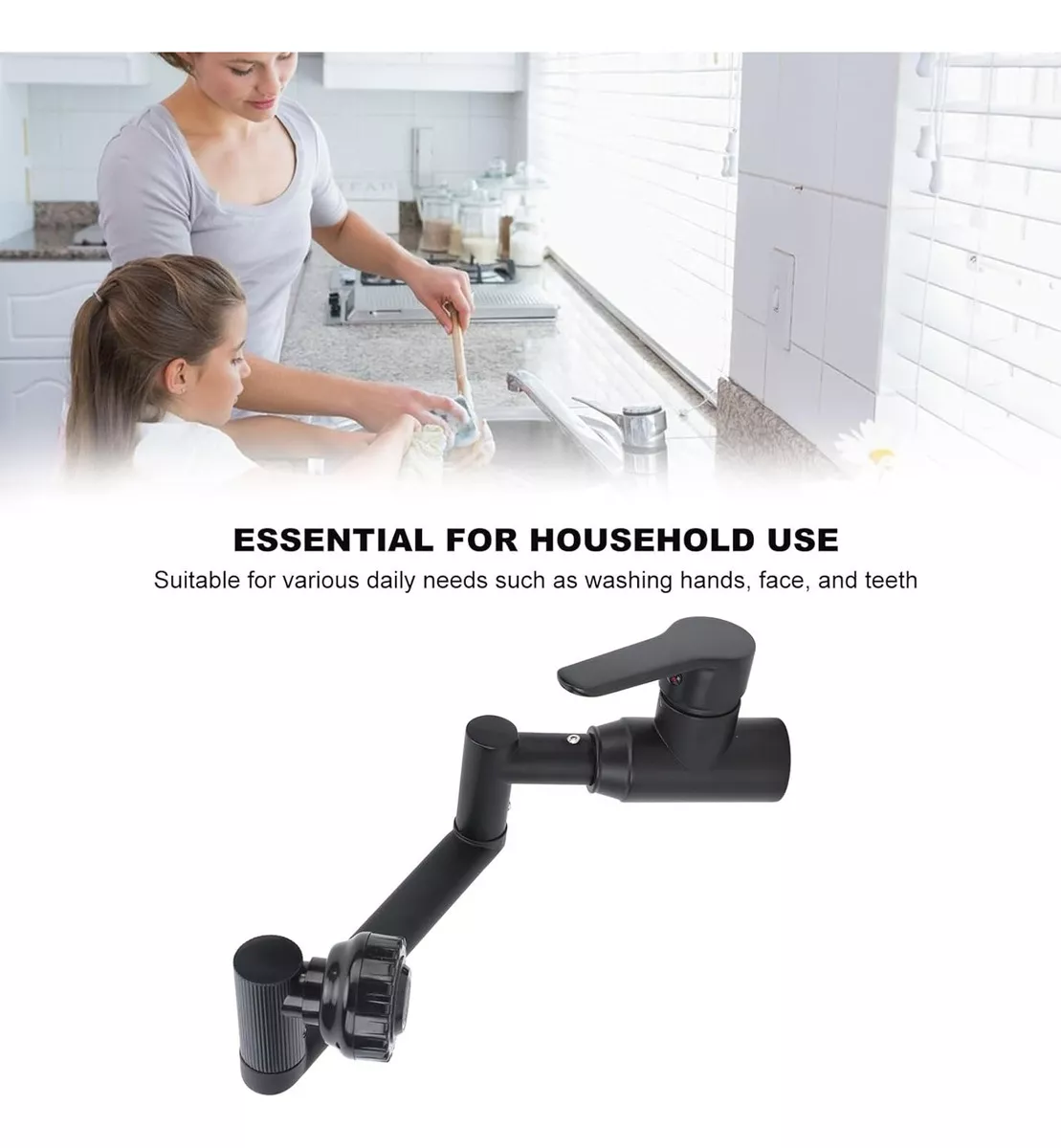 LLAVE LAVAMANOS MONOMANDO GIRATORIA 360 ACERO INOXIDABLE - 5