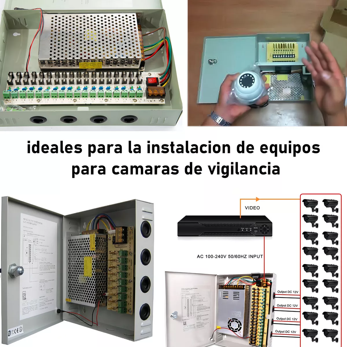 FUENTE PODER 12V 50A 600W TRANSFORMADOR 220V CAMARAS CINTA - 4