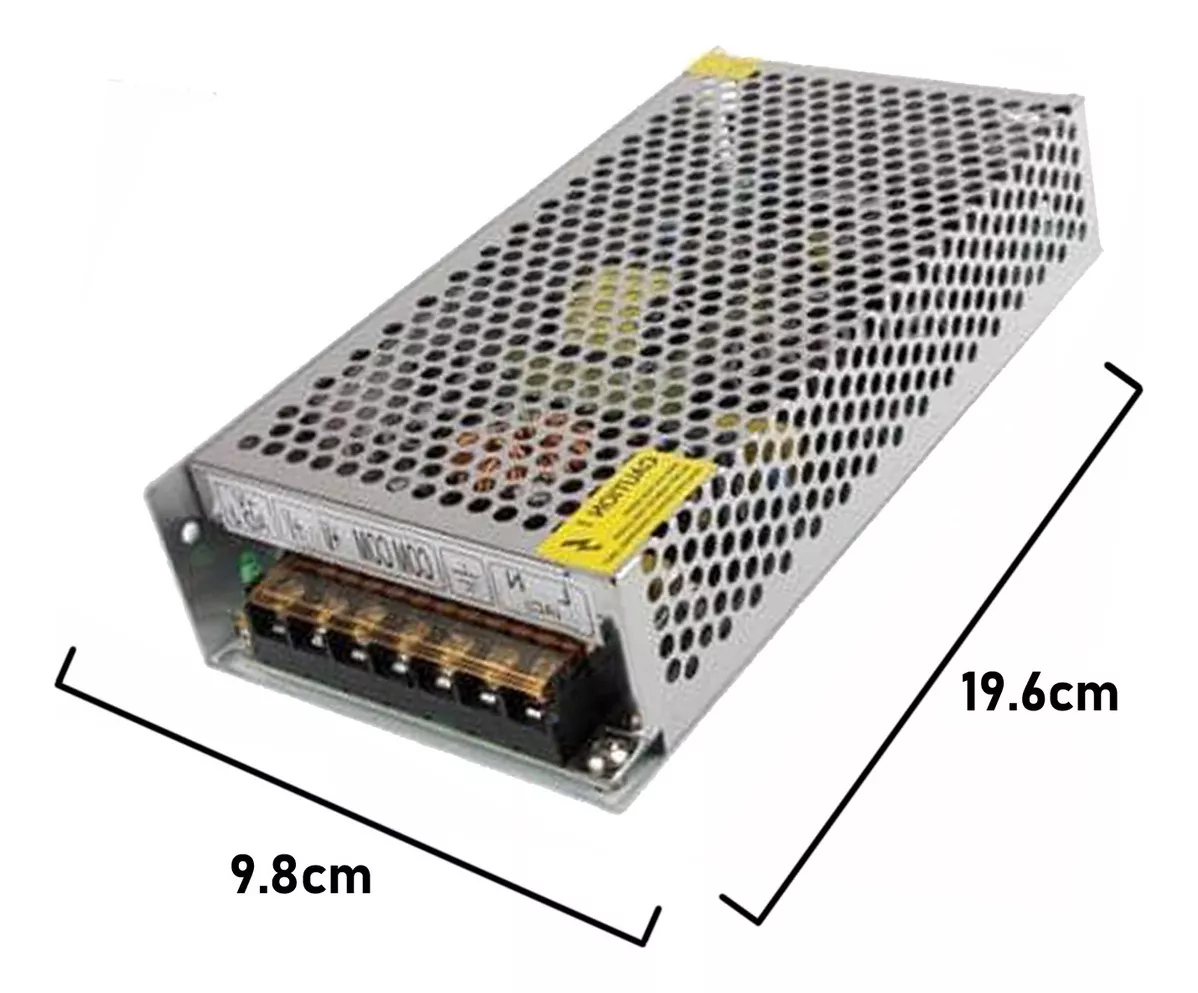 FUENTE PODER 12V 20A 240W TRANSFORMADOR 220V CAMARAS CINTA - 2