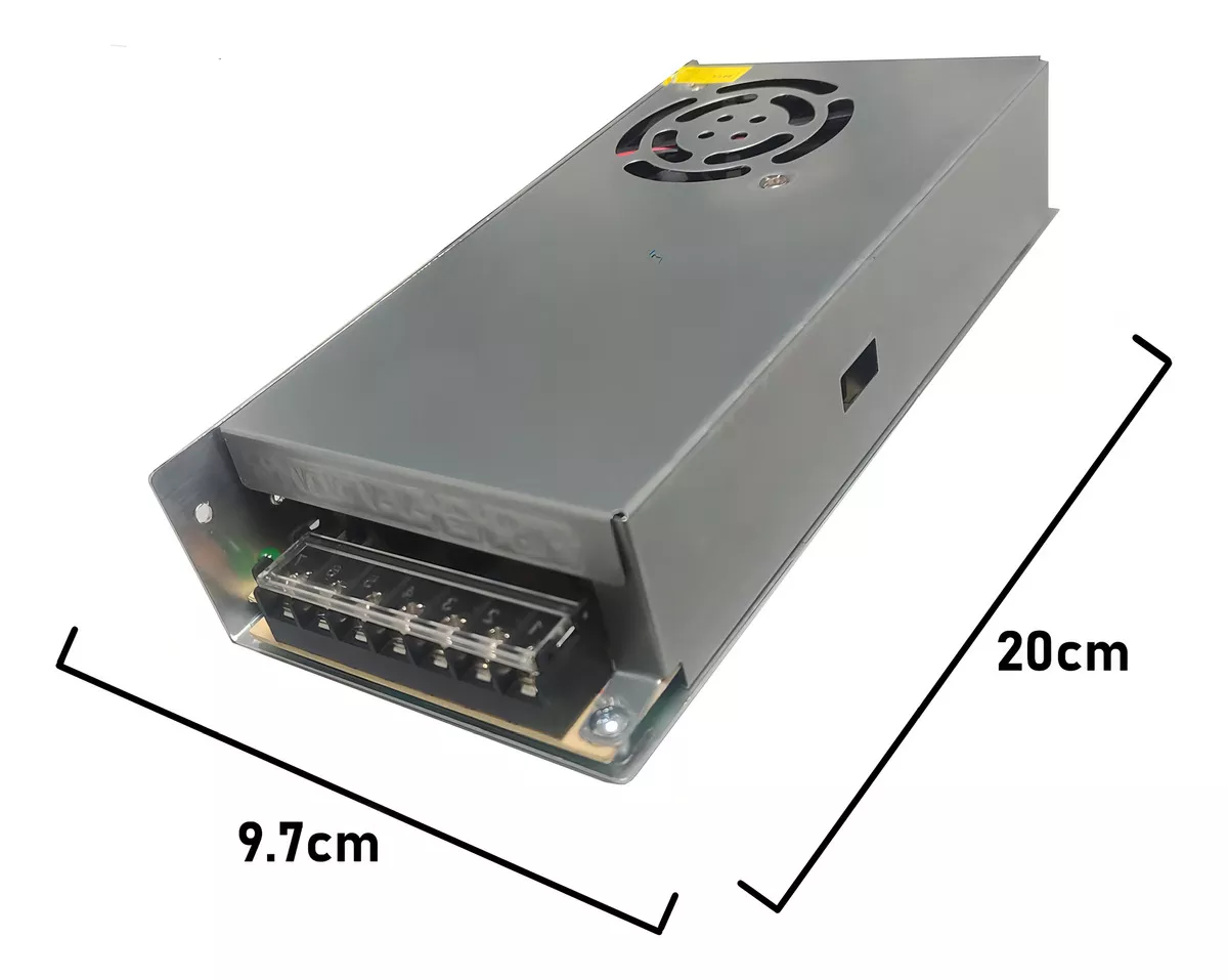 FUENTE PODER 12V 30A 360W TRANSFORMADOR 220V CAMARAS CINTA - 2