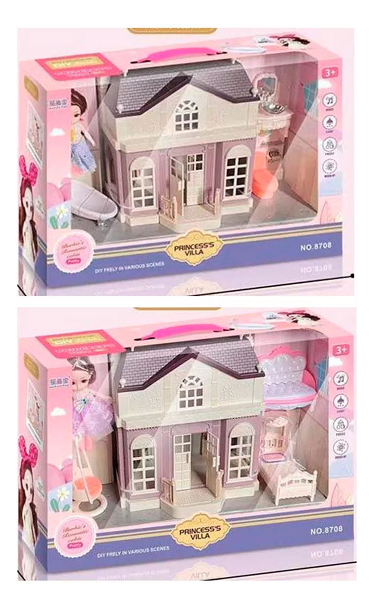 CASA DE MUÑECA MUSICA CON LUCES DE PRINCESS VILLA - 5