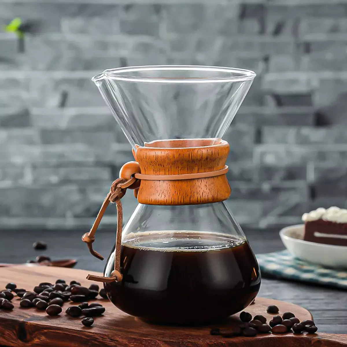 CAFETERA TIPO CHEMEX POUR OVER POR GOTEO VIDRIO PARA VERTER - 2